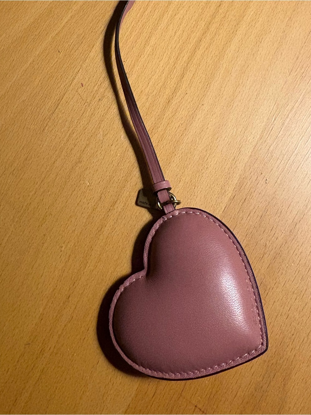 Coach Pink Heart-Shaped Leather Bag Charm